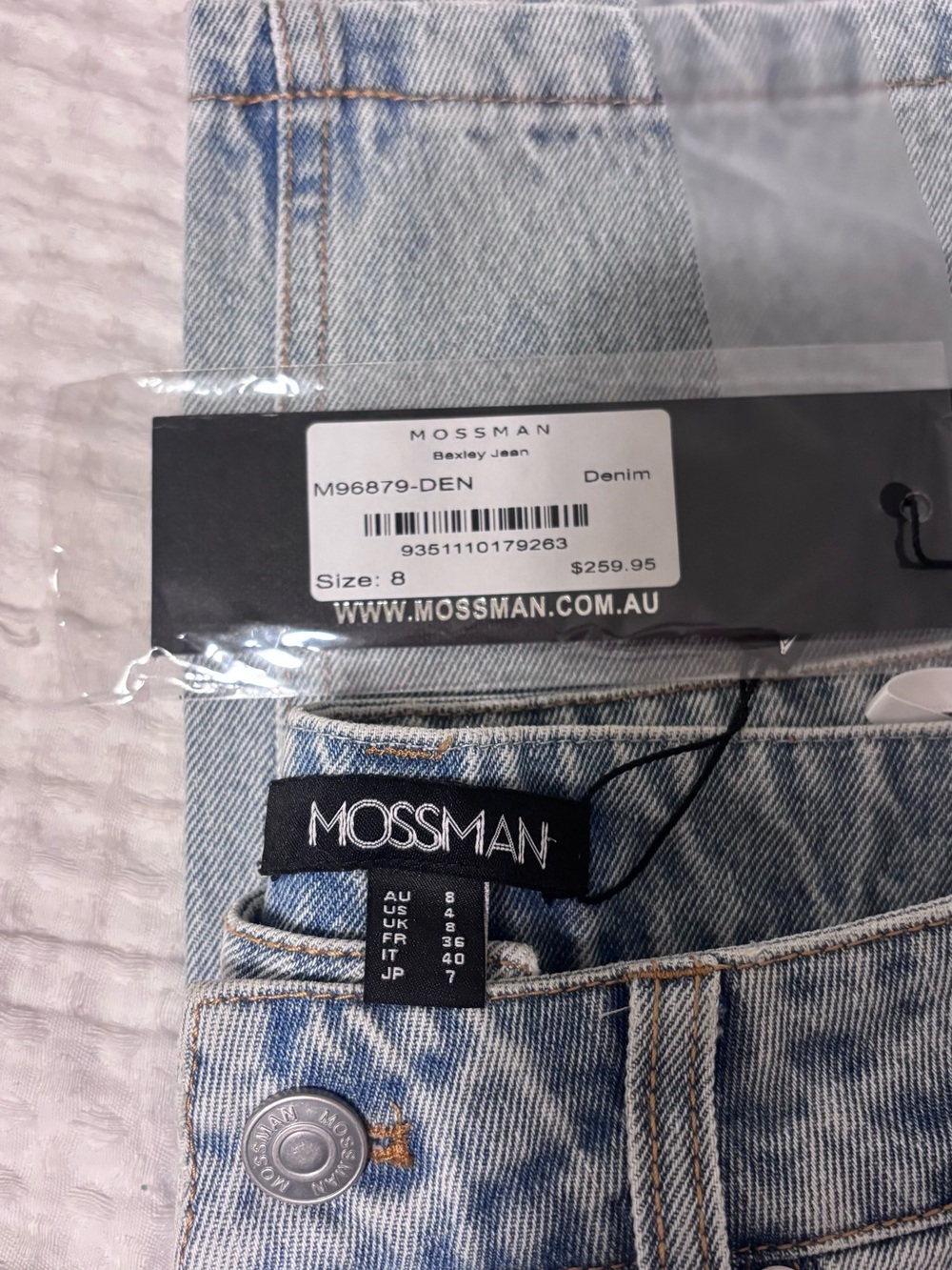 MOSSMAN Women's Straight Leg Jeans - Light Denim